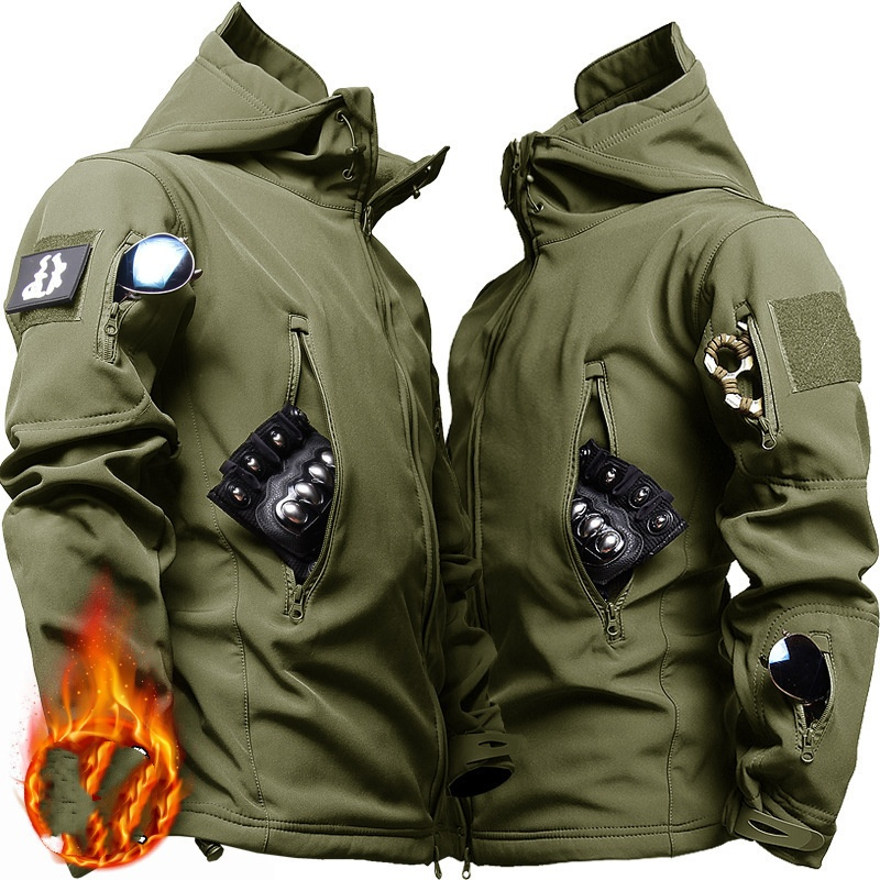 Veste tactique pour homme – Coupe-vent imperméable à capuche, vêtement de travail militaire d'hiver, manteau de randonnée en plein air (S-4XL)_voghion.com