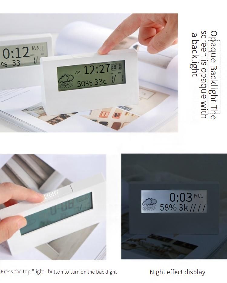 Transparenter Wecker für Schüler zum Aufwachen und Lernen. Intelligenter Wecker, neue elektronische Uhranzeige für die High School_voghion.com