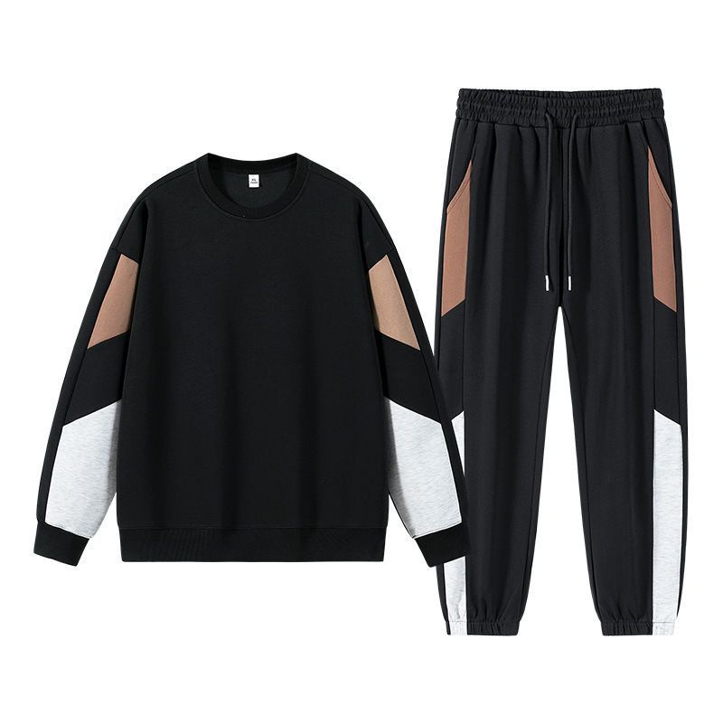 Conjunto deportivo para hombre: sudadera con capucha extragrande con hombros caídos y pantalón jogger para bailar hip-hop y ropa informal (negro, café, gris ceniza)_voghion.com