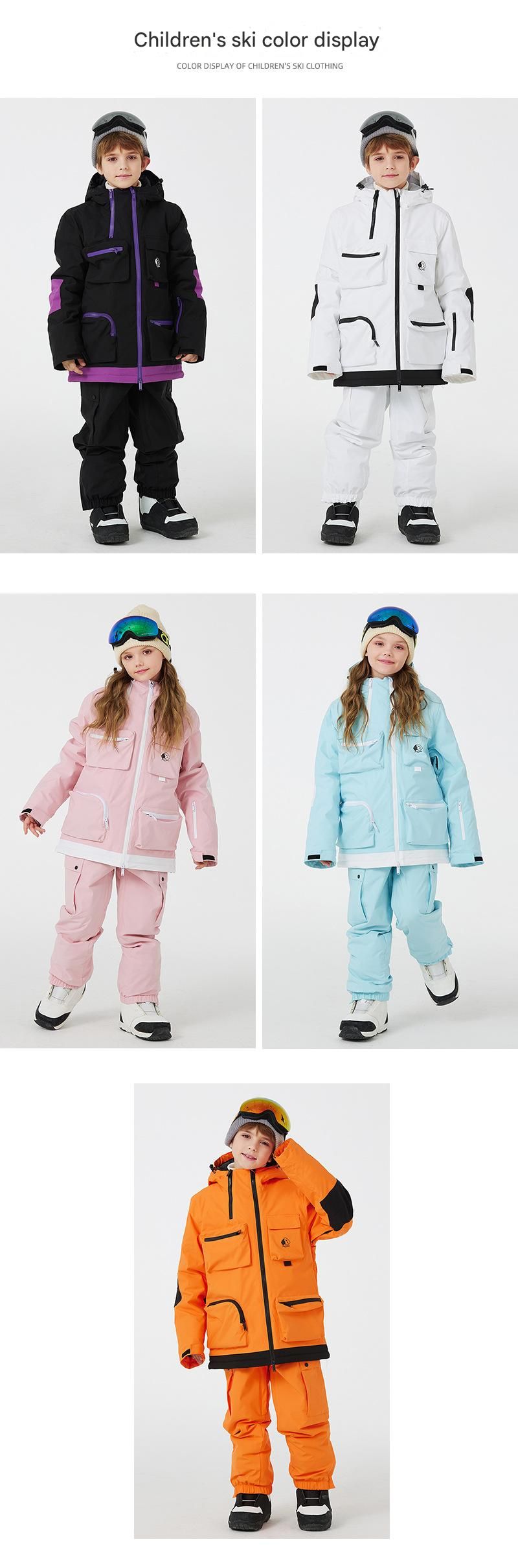 NOKO - Conjuntos de trajes de esqui infantis para meninos e meninas, à prova d'água e quentes, para atividades ao ar livre no inverno, snowboard e trajes de esqui infantis de prancha dupla_voghion.com