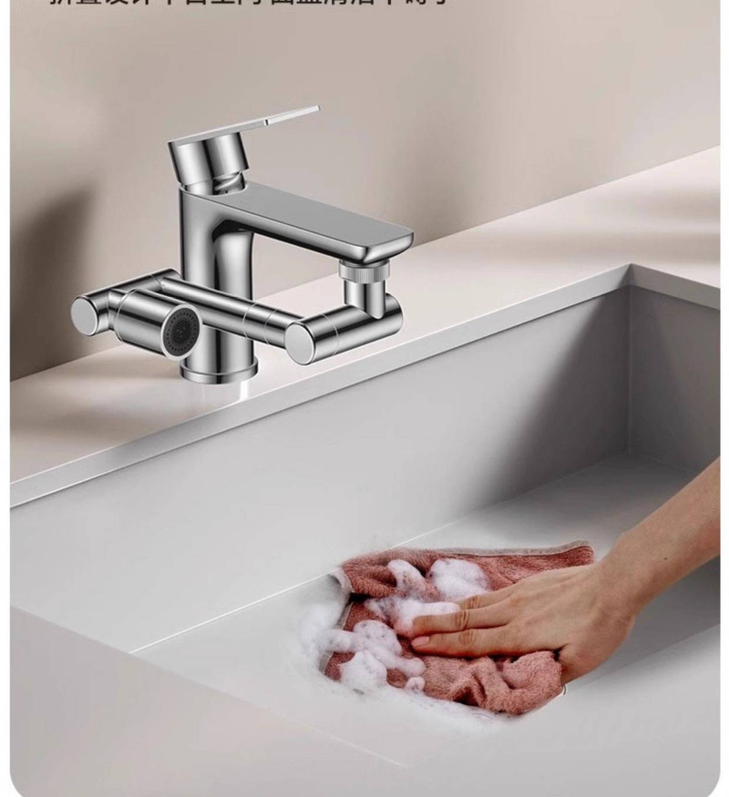 Universeller Schwenkhahn für Waschbecken, Anti-Billig-Wasserartefakt, Teleskop-Mechanischer Arm, Wasserhahnverlängerung, Belüfter, Wasserauslauf_voghion.com