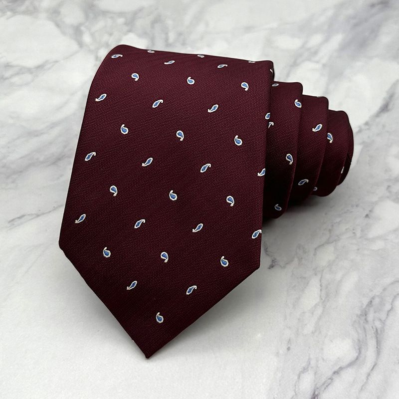Nova gravata da moda masculina vestido negócios lazer moda paisley castanha de caju padrão elemento impresso à mão largo 8 cm_voghion.com