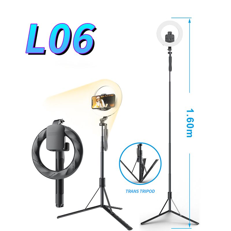 Selfie Stick Bluetooth senza fili Otturatore remoto portatile Treppiede da 160 cm con luce LED ad anello da 8 pollici per fotografia Android_voghion.com