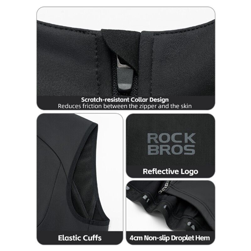 Gilet da ciclismo invernale caldo ROCKBROS, gilet in pile, giacca antivento senza maniche, taglie dalla M alla 3XL_voghion.com