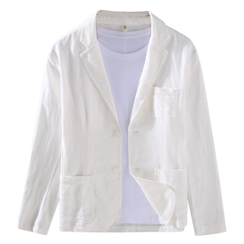 Casual Ramie Small Suit For Men, Versatile For Youth, Loose Fit For Business, Cotton And Linen Suit Jacket_voghion.com