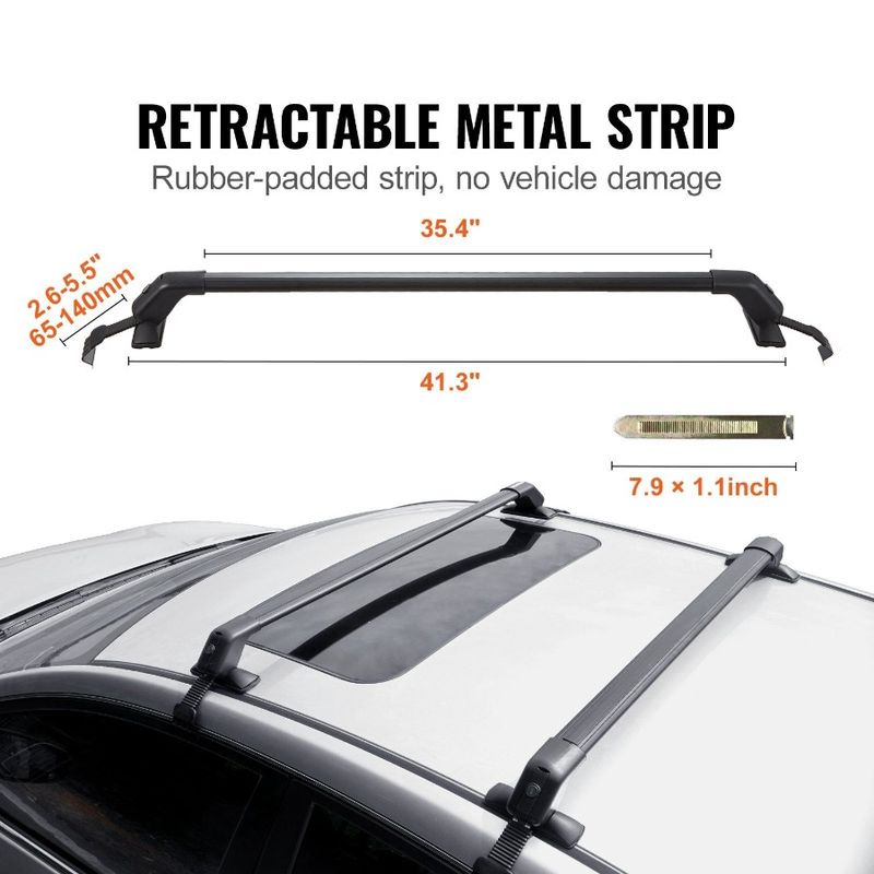 Gap Capacity Side Rack Fit SUVs Roof Aluminum Bars Locks 41.3 2PCS Cross Rail For Raised 155 Lbs Adjustable With With Universal_voghion.com