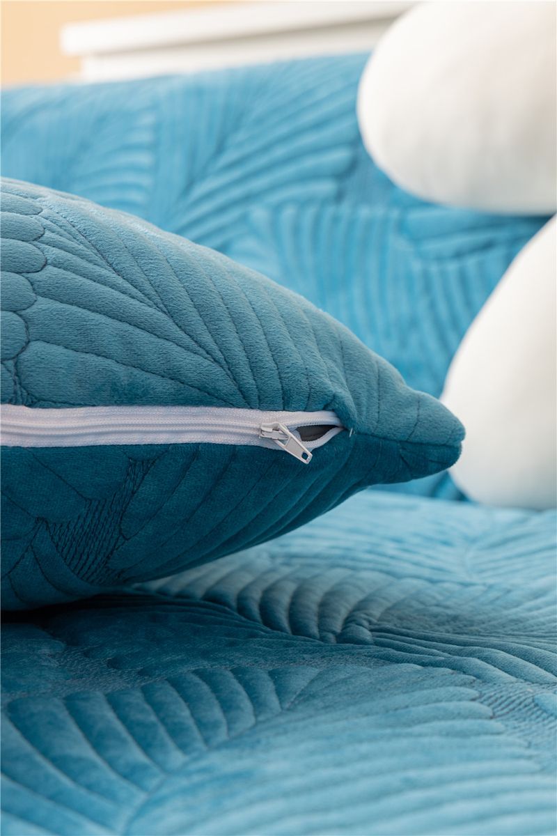 Autumn and winter style ultra soft solid color plush banana leaf sofa cushion modern simple double sofa cushion cloth factory direct sales_voghion.com
