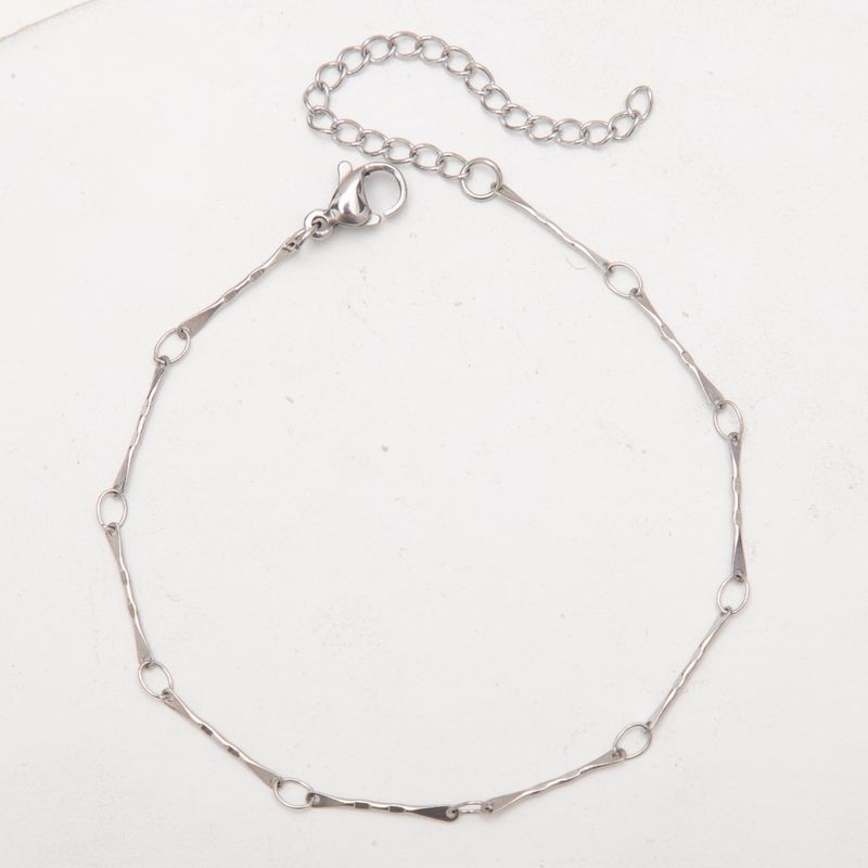 Cavigliera in acciaio inossidabile, di alta qualità, fatta a mano, con catena saldata, geometrica, semplice, alla moda, in titanio, versatile._voghion.com