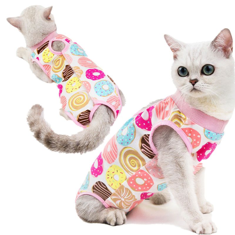 Novas roupas anti-lambedura para desmame, primavera, verão, outono e inverno para gatos, castração e pós-parto._voghion.com