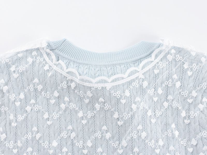 Women's Clothing Lyocell Tencel Lace Splicing Shawl Short Sleeved Sweater For Women In Summer Unique Design Niche Outerwear Top_voghion.com