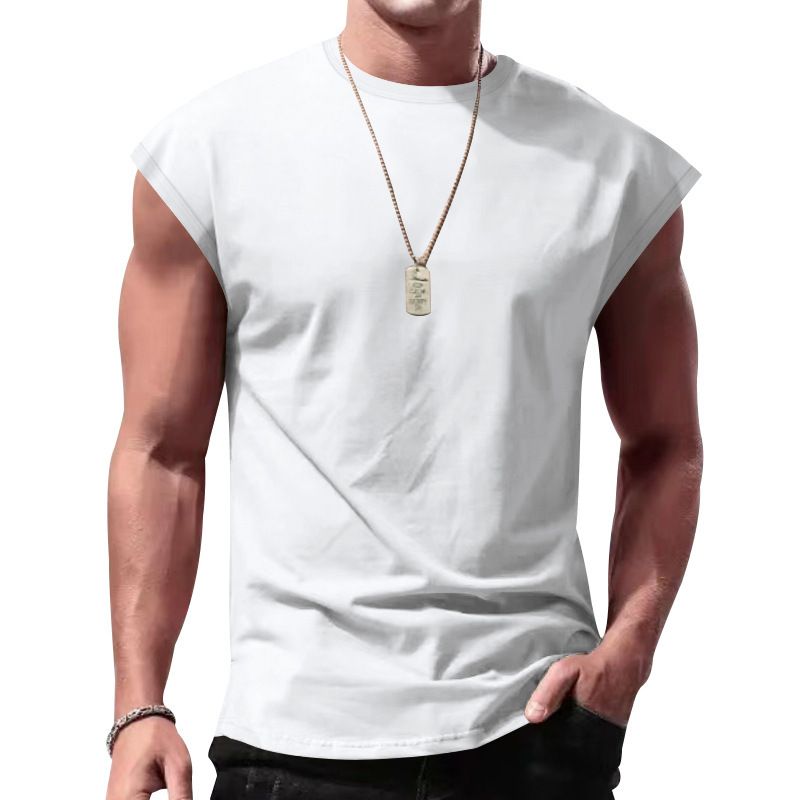 Geeignet für alle Jahreszeiten 25 Jahre Sommer Casual Sports Loose Herren Ärmelloses Unterhemd Weste_voghion.com