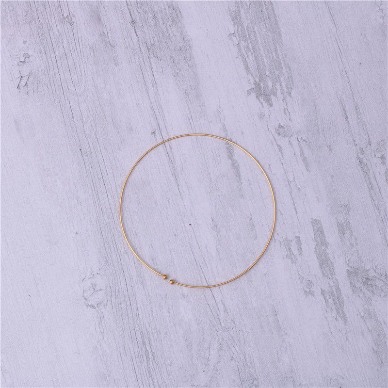 Memory Wire Rose Gold Small Ball Open For Women Thin Elastic Bracelet_voghion.com