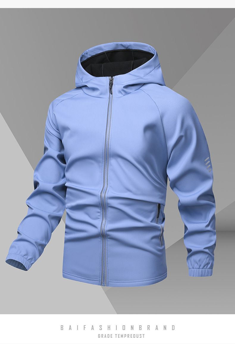 Giacca softshell da uomo antivento impermeabile con fodera in pile, per attività all'aperto, con cappuccio, per escursionismo, ciclismo, inverno_voghion.com