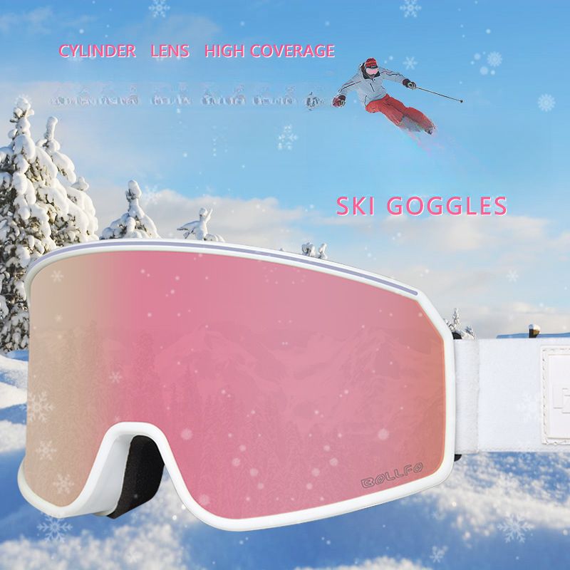 BOLLFO New Model Spherical Large Field Of View Goggles For Men Women, Single And Board Ski Double Layer Anti-Fog_voghion.com