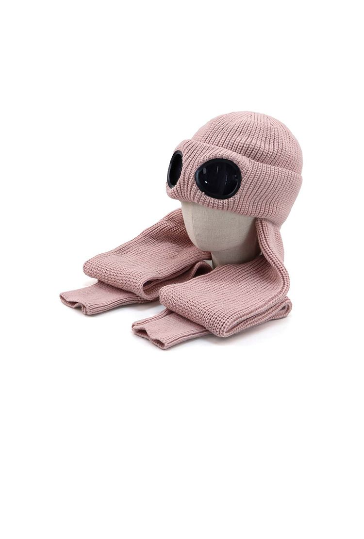 Unisex Winter Knit Beanie With Built-in Windproof Sunglasses - Adjustable Fleece-Lined Cold Weather Hat For Men & Women In Multiple Colors_voghion.com