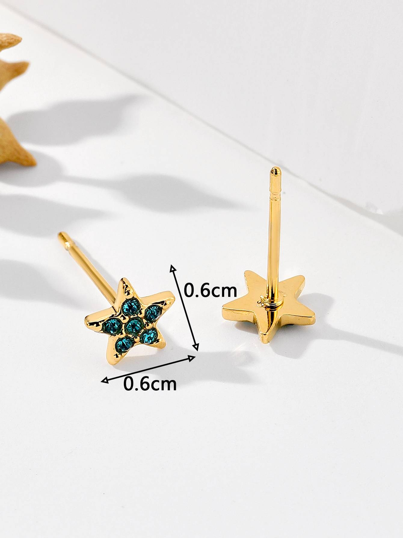 Orecchini Stella Zirconi da Donna in Acciaio Inossidabile_voghion.com