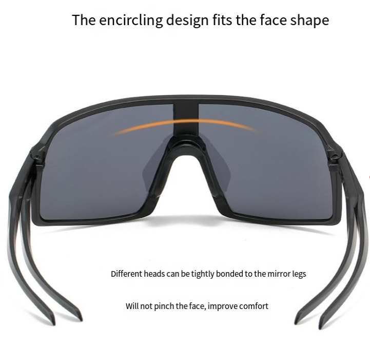 Occhiali da equitazione con montatura grande e cangiante trasparente, occhiali da sole polarizzati alla moda, occhiali da sole antivento per lo sport all'aria aperta, ciclismo notturno_voghion.com