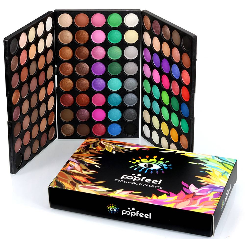 POPFEEL 120-Color Eyeshadow Palette - Shimmer & Matte Finishes, Ideal For Stage Makeup & Cosplay, Powder/Stick/Cream/Liquid Formats_voghion.com
