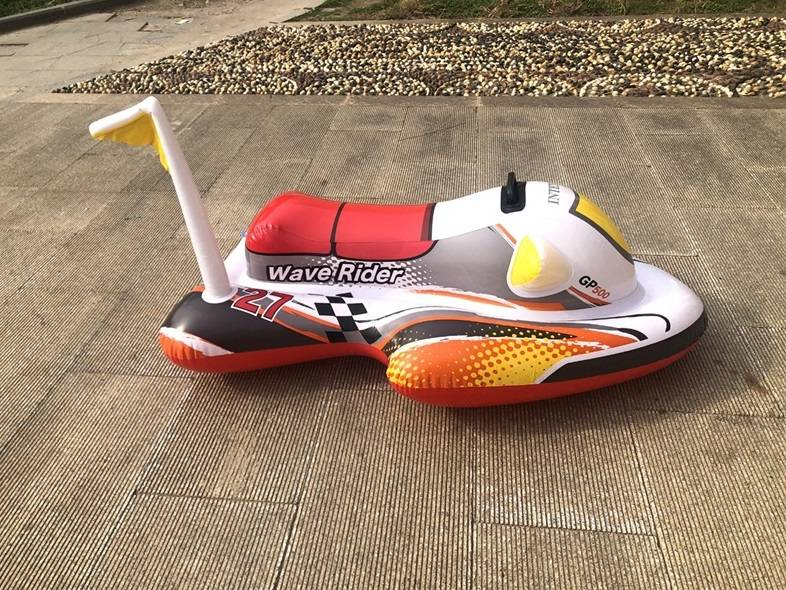 Opblaasbaar luchtkussen drijvend vlot ligstoel bed op water boot volwassenen en kinderen aardbei haai motorboot krokodil dolfijn_voghion.com
