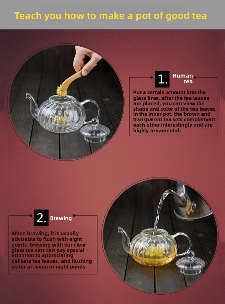 Hittebestendige glazen theepot met warmhoudelement - Verdikte transparante bloementheepot voor kruiden- en bloementhee (geschikt voor gebruik op het fornuis, klassiek pompoenontwerp)_voghion.com