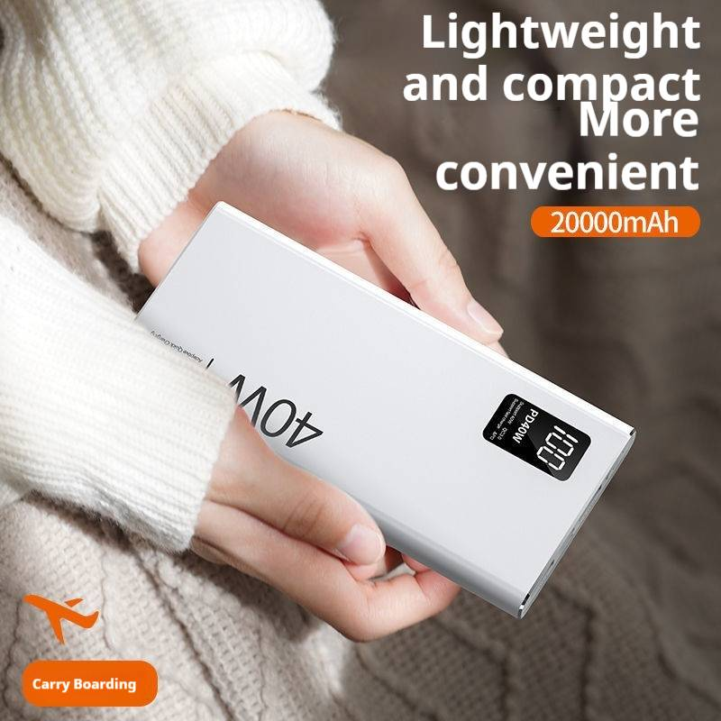 Banco de energía de carga ultrarrápida de 40 W y 20 000 mAh, cargador portátil PD20 W con dos puertos USB, batería externa de alta capacidad para iPhone._voghion.com