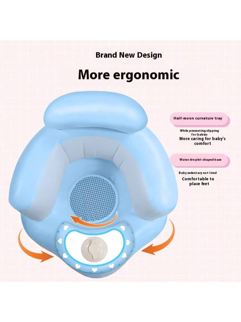 1 seggiolino gonfiabile per neonati e bambini, divano gonfiabile per neonati, sgabello pieghevole con pompa gonfiabile integrata, sgabello per doccia e bagno_voghion.com