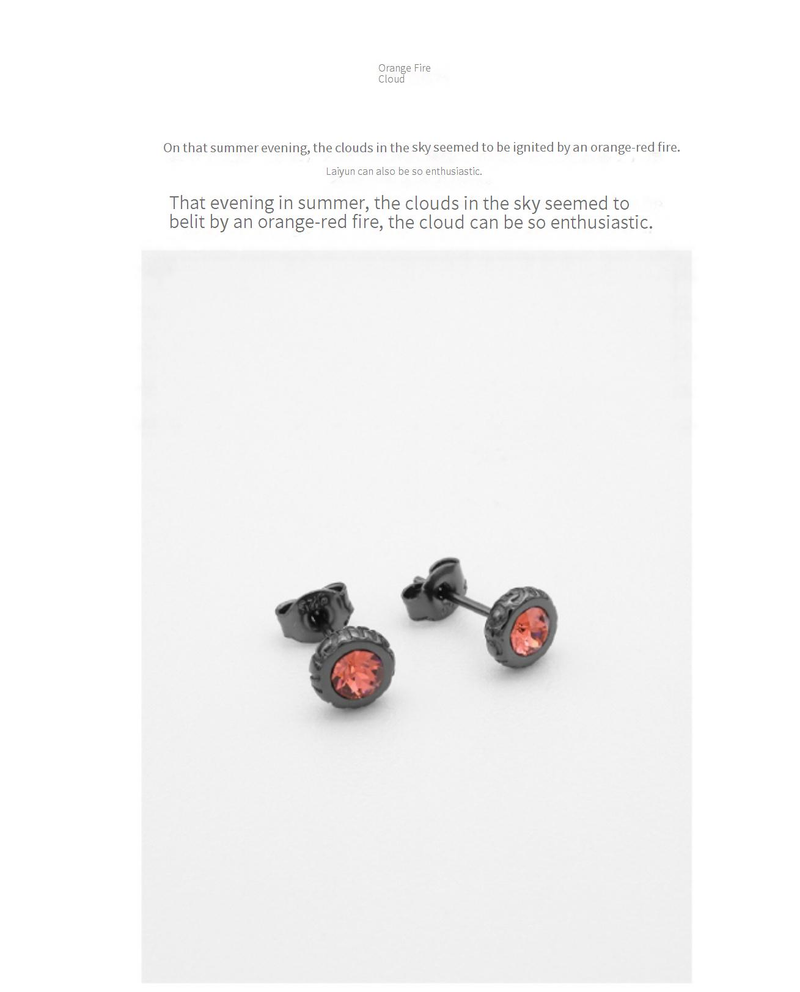 Orecchini a bottone in oro nero e diamanti verdi - Orecchini ipoallergenici in argento 925 di alta qualità per uomo e donna - Orecchini a bottone rotondi minimalisti_voghion.com