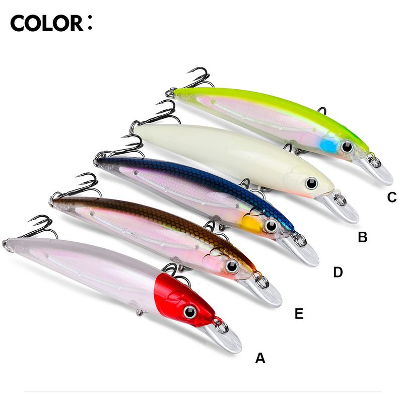 Esca artificiale Minnow 9 cm 11 cm Esca artificiale in plastica dura bionica fosforescente, galleggiante, per lanci lunghi_voghion.com
