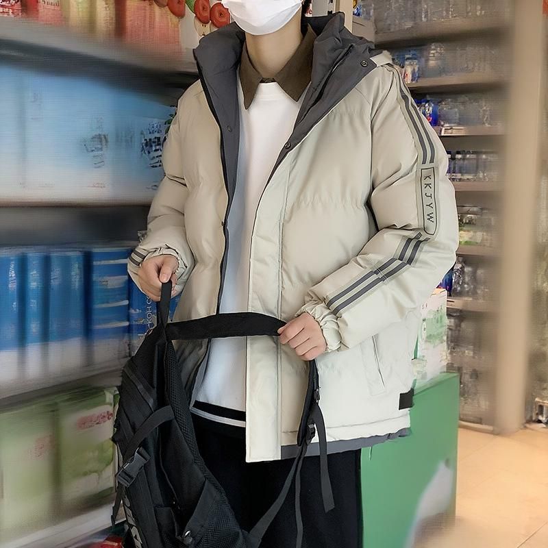 Abbigliamento da uomo Giacca invernale imbottita da uomo con cappuccio - Caldo cappotto trapuntato, vestibilità ampia, poliestere spesso, disponibile in diversi colori e taglie (M-8XL)_voghion.com