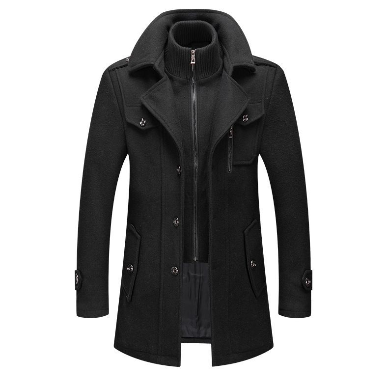 2026 High Quality Fashion Wintercoat Woolen Overcoat Men Double-Layer Collar Pure Color Single-Breasted Long Sleeve Thicken Warm Woolen Jacket M-6XL_voghion.com