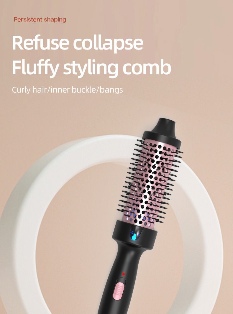 Pettine per capelli ricci Fluffy Tube Long And Short Care elettrico a caldo Fluffy Perm fibbia interna_voghion.com