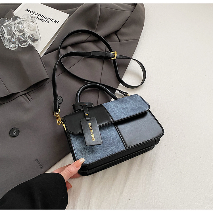 Retro High-end e design di nicchia Splicing Borsa piccola quadrata portatile Borsa da donna Trend 2024 Nuova borsa a tracolla diagonale a spalla singola estiva_voghion.com