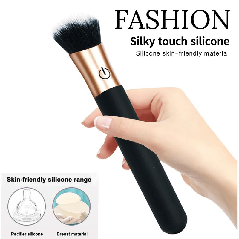 Nowy wibrator z pędzelkiem do makijażu od Self Media Insert Silne wibracje Masturbator damski Wibrujący masturbator Zabawki erotyczne_voghion.com