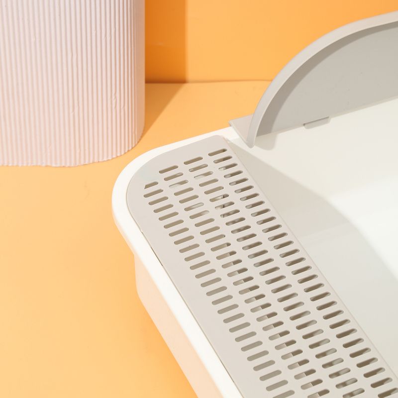 Halbgeschlossene Toilette mit extra Spritzschutz, Zubehör, Waschbecken, extra großes Katzentoilettenbecken_voghion.com