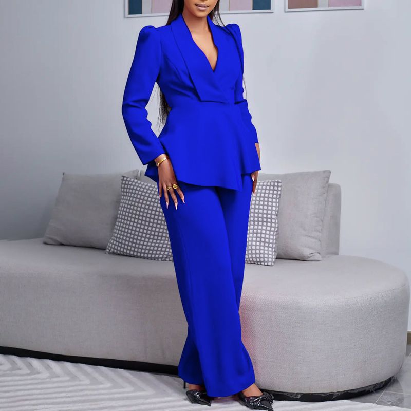 Vêtements pour femmes, nouvelle mode féminine, tempérament élégant, haut à volants à manches longues, pantalon large_voghion.com