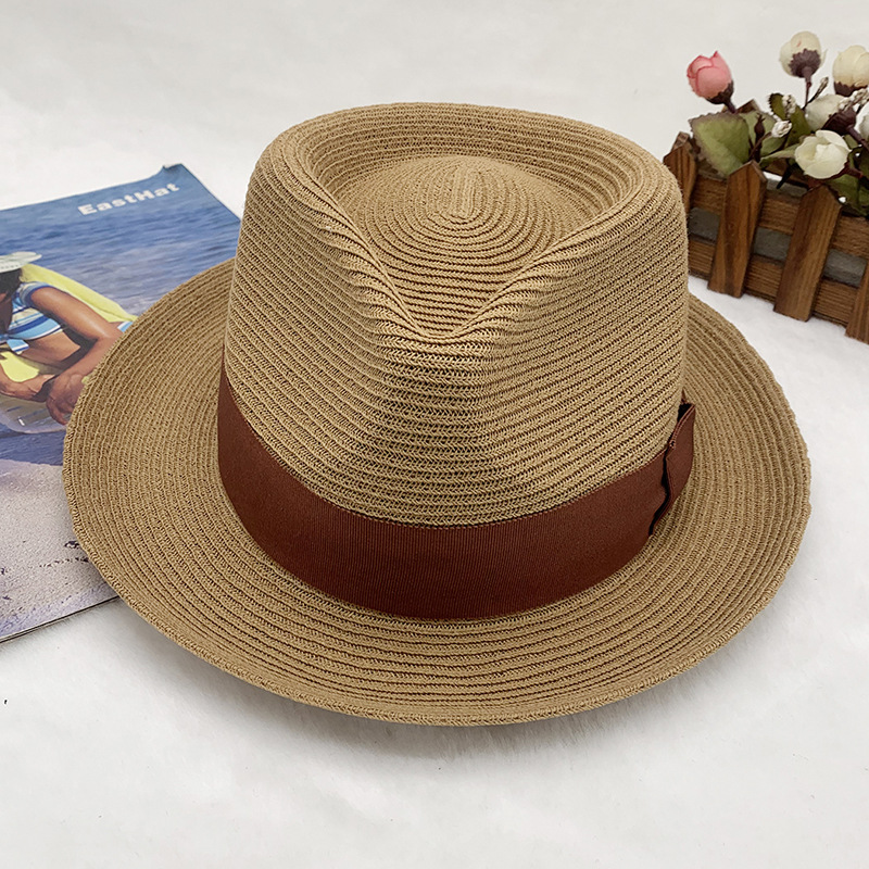 klassiska och fashionabla handvävda jazzhattar för män och kvinnor, solhattar, stråhattar, vår- och sommarhattar_voghion.com