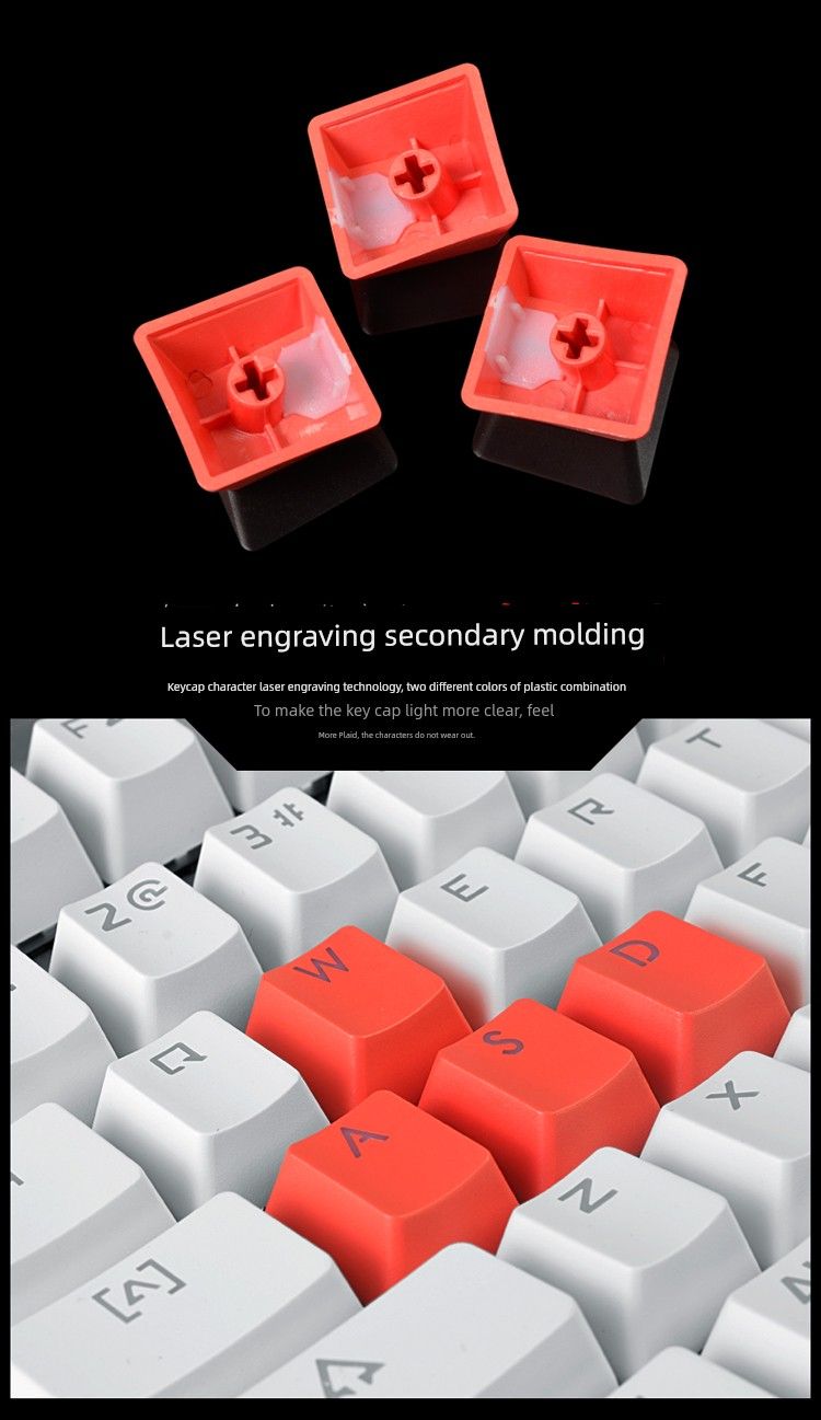 Doppelte Injektion Transparent Bauch Geist Licht Magie X5 Kristall Hinery Tastatur Neutral Schlüssel Kappe_voghion.com