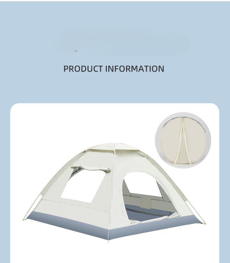 Tent 2-Person Thickened Equipment Portable Automatic Pop-Up 3-4 Person Camping Outdoor Rainproof Beach Sunshade_voghion.com