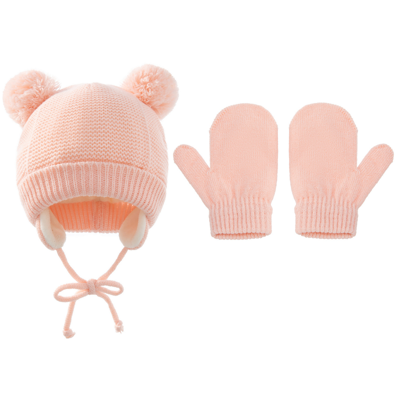 Babykleid Kinder Zopf Mütze Handschuhe ein Set_voghion.com