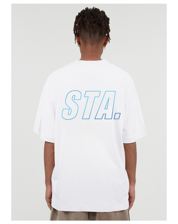 Men's WASSUP HEODS joint model temperature-sensitive color-changing short-sleeved T-shirt men's trendy brand heavy loose round neck ins top clothes_voghion.com