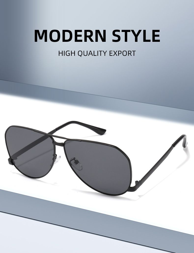 New Style Metal Frame Hollow Double Beam Low Foot Frog Mirror Sun Protection Sunshade Sunglasses E Commerce Sunglasses_voghion.com