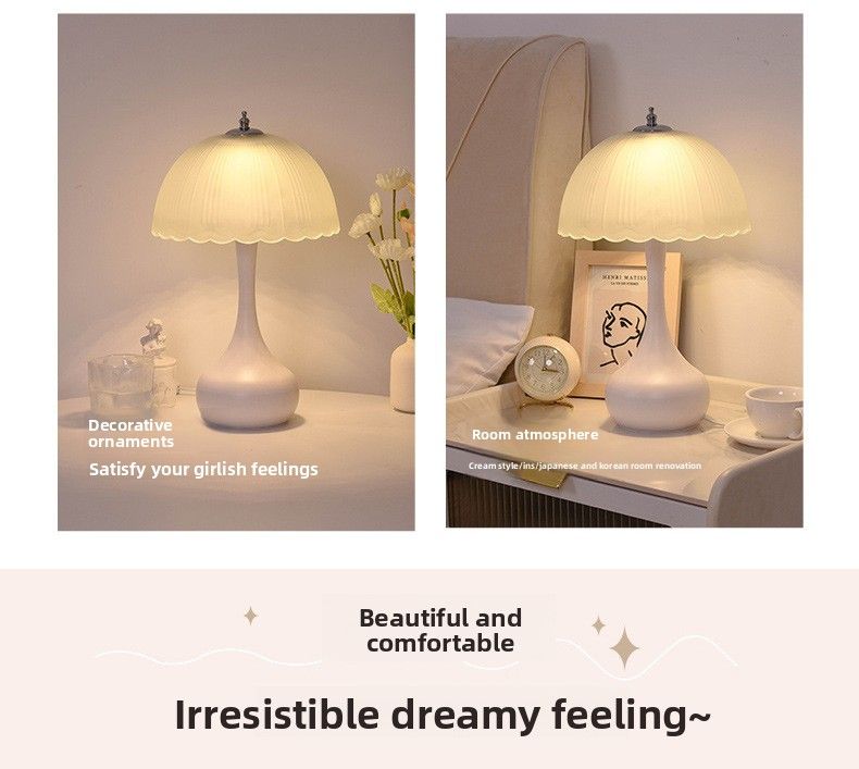 Lampada da comodino 2025 Nuova luce notturna romantica in stile crema per camera da letto principale moderna di lusso di fascia alta_voghion.com