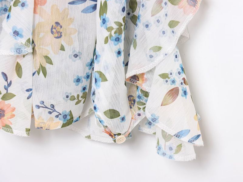 Camicia a tinta unita con decorazioni a strati, stile primaverile, per donna_voghion.com