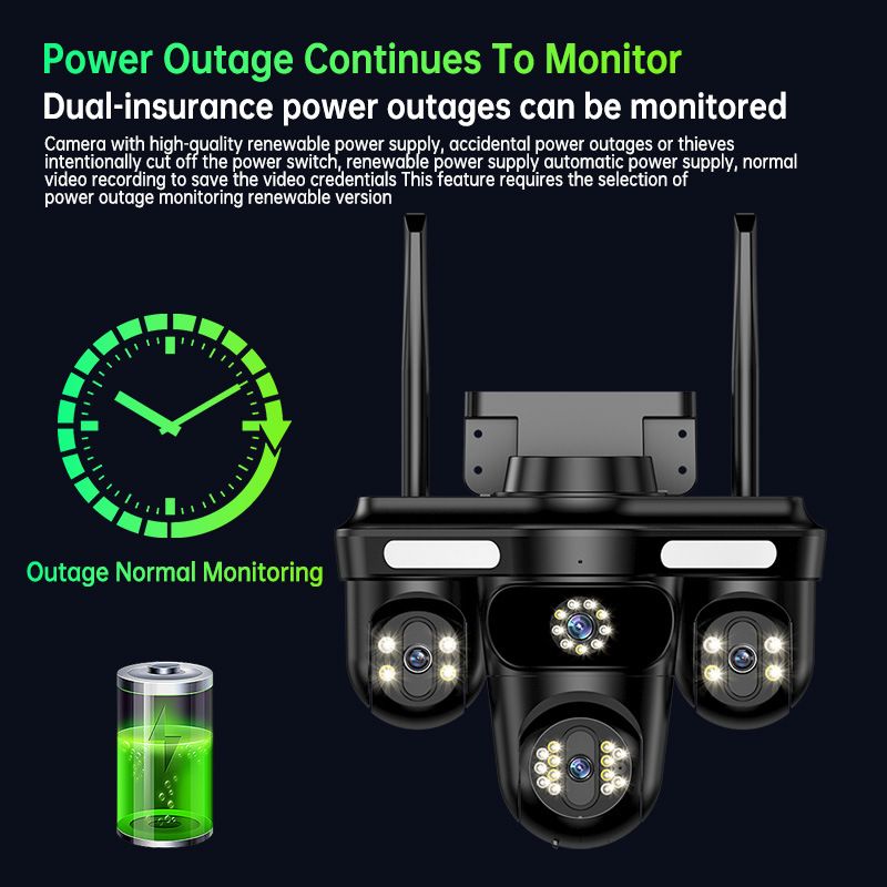 RSCAMTOM 12MP 3-Lens WiFi/4G Security Camera With 360° View, Smart Night Vision, IP66 Waterproof, Remote Access Via Mobile App, Compatible_voghion.com