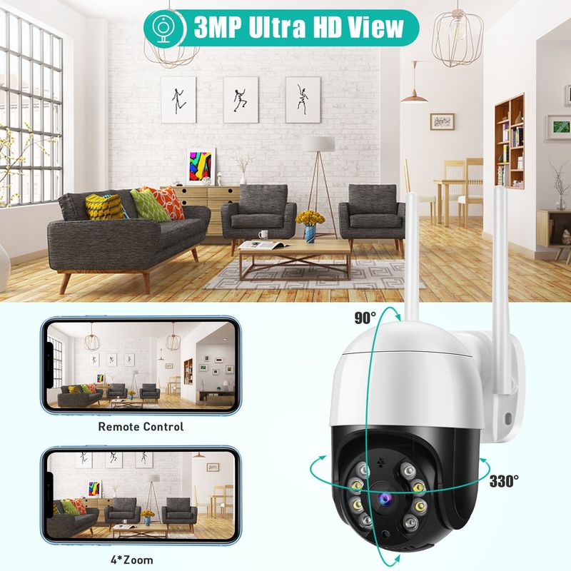 QX29 3.0MP HD WiFi IP Camera, Support Night Vision & Motion Detection & Two Way Audio & TF Card, UK Plug_voghion.com