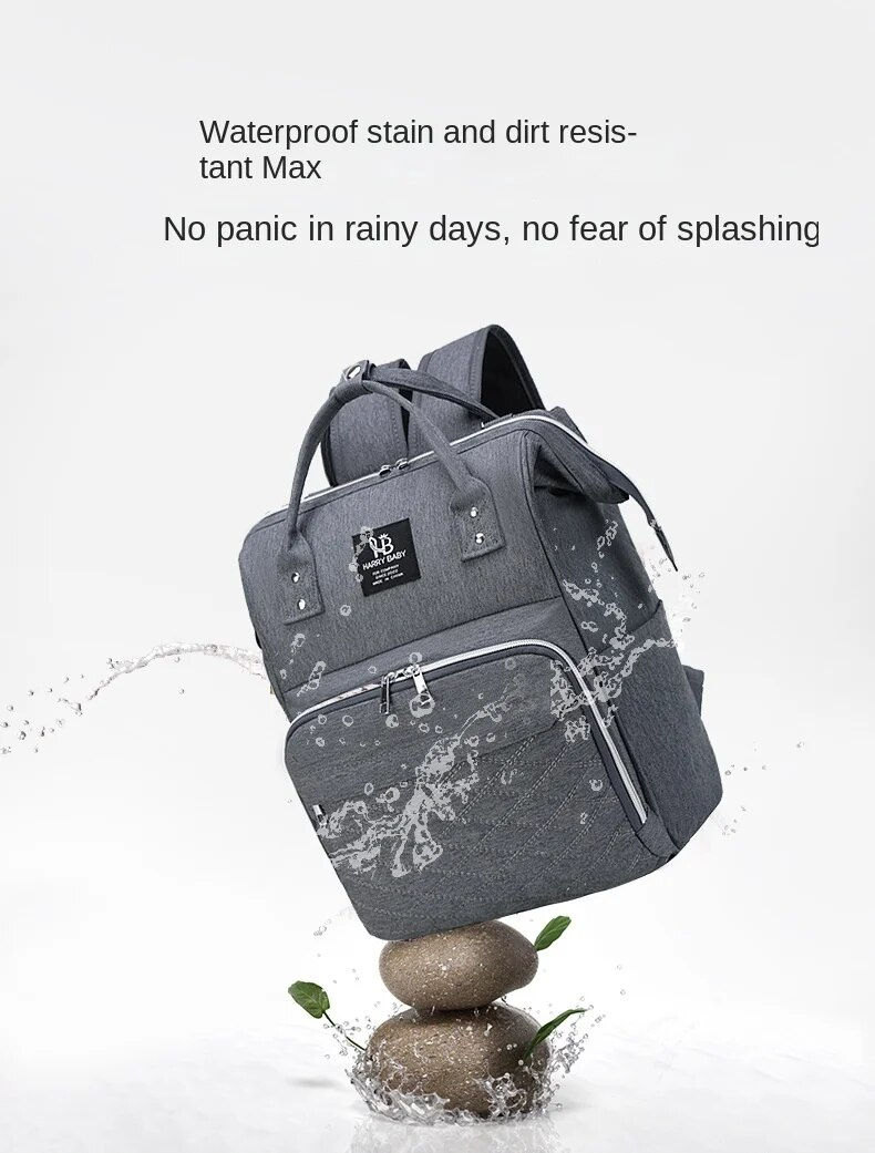 Mom Wraps Ash Stroller Hanging Bag Mother Large Capacity Diaper Backpacks With Wrap Pad Comfortable Baby Breastfeeding_voghion.com