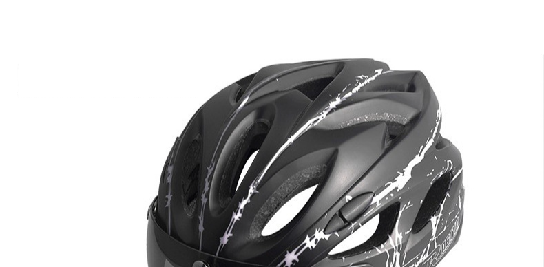 Fahrradhelm mit Schutzbrille Einteiliger Reithelm Herren- und Damen-Mountainbike-Sicherheitshelm_voghion.com