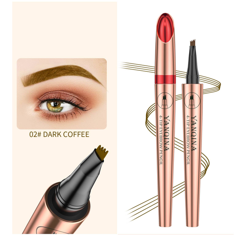 New makeup Yanqi Na four fork liquid eyebrow pencil Waterproof, sweat free and non-caking four claw eyebrow pencil_voghion.com
