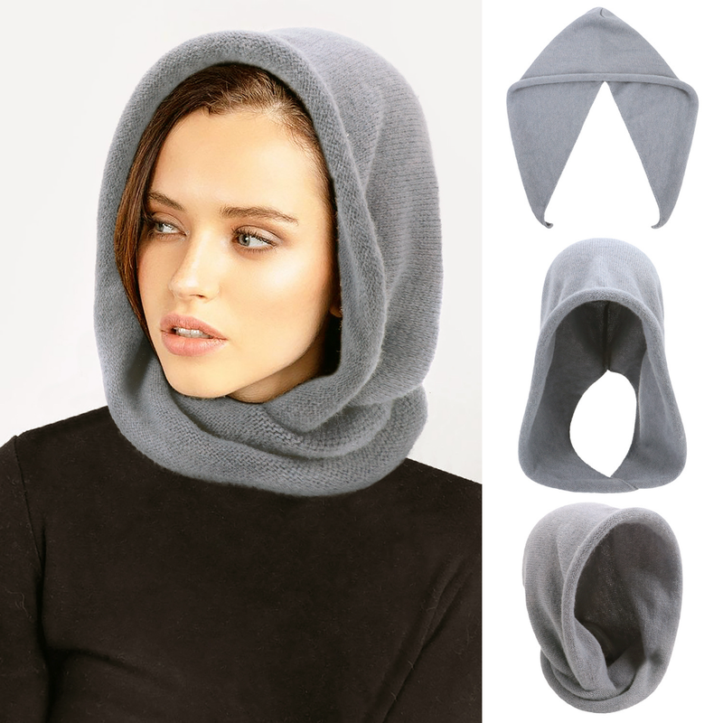 Women's new winter scarf one-piece cap cotton cashmere knitted DIY head wrap cap sheath wool cap_voghion.com