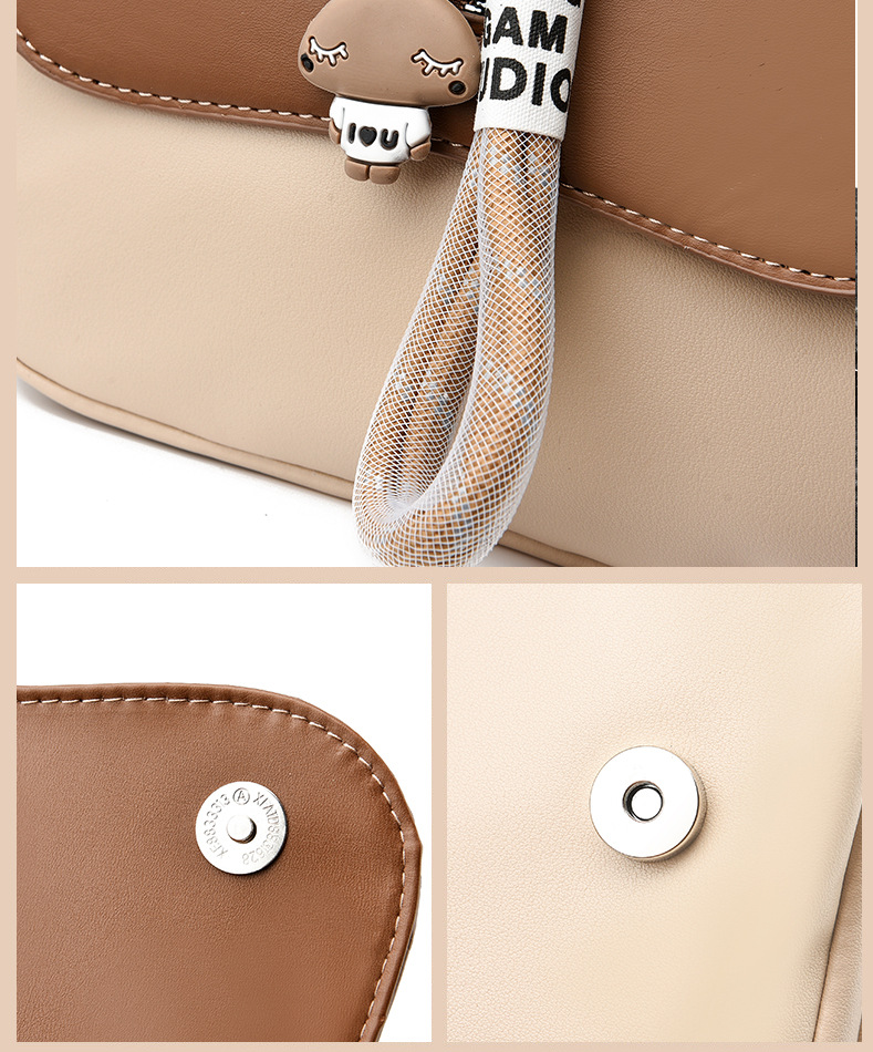 Backpack women light luxury all match contrast color women's bag fashion college student schoolbag commuter travel backpack_voghion.com